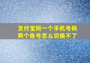 支付宝同一个手机号码两个账号怎么切换不了