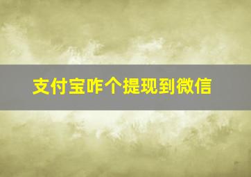 支付宝咋个提现到微信