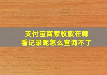 支付宝商家收款在哪看记录呢怎么查询不了