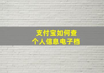 支付宝如何查个人信息电子档