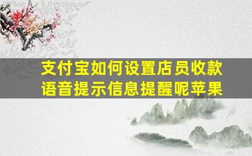 支付宝如何设置店员收款语音提示信息提醒呢苹果