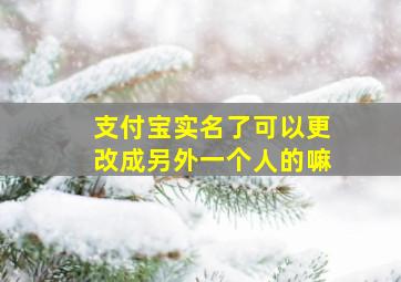 支付宝实名了可以更改成另外一个人的嘛