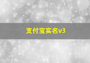 支付宝实名v3