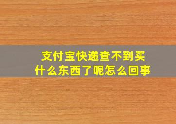 支付宝快递查不到买什么东西了呢怎么回事