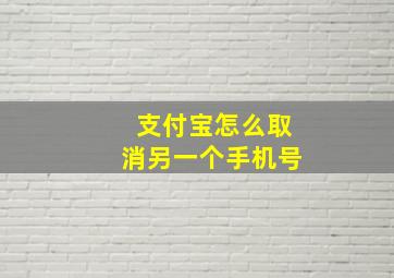 支付宝怎么取消另一个手机号