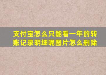 支付宝怎么只能看一年的转账记录明细呢图片怎么删除