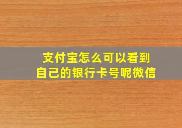 支付宝怎么可以看到自己的银行卡号呢微信