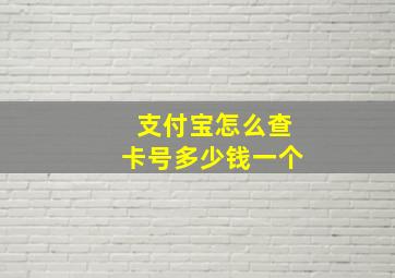 支付宝怎么查卡号多少钱一个