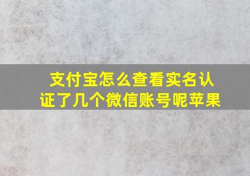 支付宝怎么查看实名认证了几个微信账号呢苹果