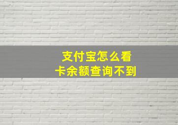 支付宝怎么看卡余额查询不到