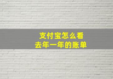 支付宝怎么看去年一年的账单