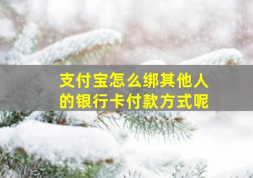 支付宝怎么绑其他人的银行卡付款方式呢