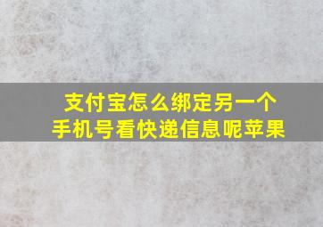 支付宝怎么绑定另一个手机号看快递信息呢苹果