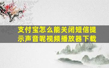 支付宝怎么能关闭短信提示声音呢视频播放器下载