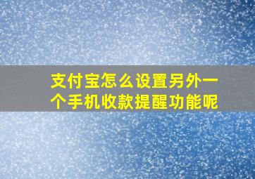 支付宝怎么设置另外一个手机收款提醒功能呢