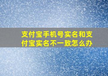 支付宝手机号实名和支付宝实名不一致怎么办