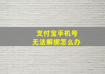 支付宝手机号无法解绑怎么办