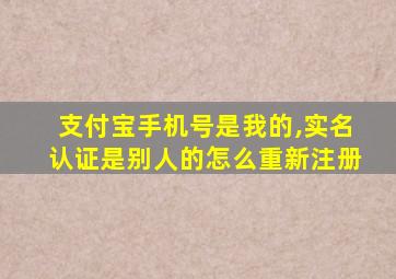 支付宝手机号是我的,实名认证是别人的怎么重新注册