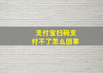 支付宝扫码支付不了怎么回事