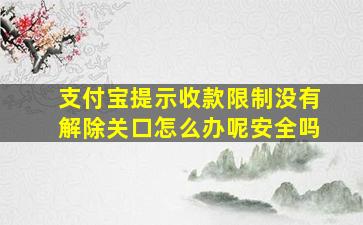 支付宝提示收款限制没有解除关口怎么办呢安全吗