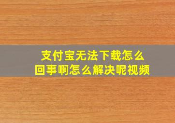 支付宝无法下载怎么回事啊怎么解决呢视频