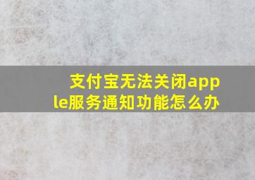 支付宝无法关闭apple服务通知功能怎么办