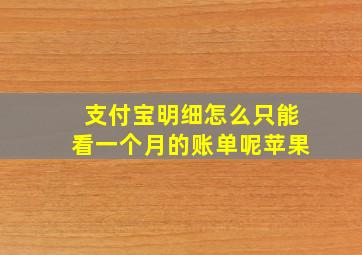 支付宝明细怎么只能看一个月的账单呢苹果