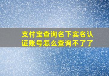 支付宝查询名下实名认证账号怎么查询不了了