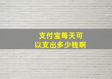 支付宝每天可以支出多少钱啊