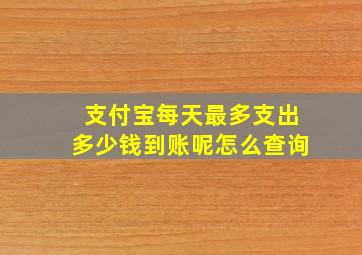 支付宝每天最多支出多少钱到账呢怎么查询