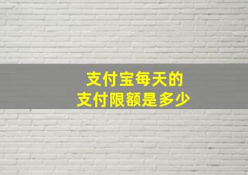 支付宝每天的支付限额是多少