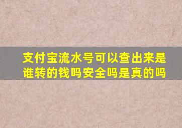 支付宝流水号可以查出来是谁转的钱吗安全吗是真的吗