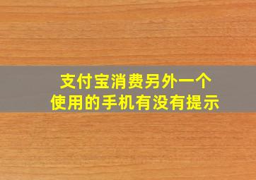 支付宝消费另外一个使用的手机有没有提示