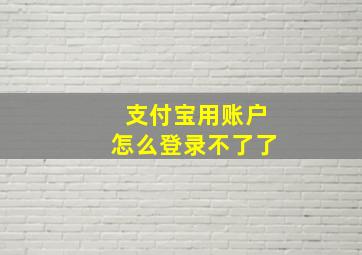 支付宝用账户怎么登录不了了