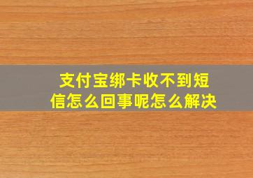 支付宝绑卡收不到短信怎么回事呢怎么解决