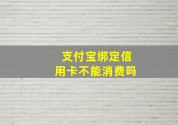 支付宝绑定信用卡不能消费吗