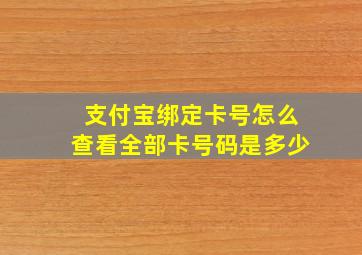 支付宝绑定卡号怎么查看全部卡号码是多少