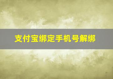 支付宝绑定手机号解绑