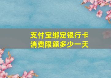 支付宝绑定银行卡消费限额多少一天