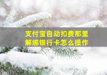 支付宝自动扣费那里解绑银行卡怎么操作