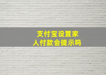 支付宝设置家人付款会提示吗