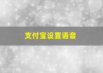 支付宝设置语音