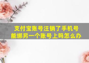 支付宝账号注销了手机号能绑另一个账号上吗怎么办