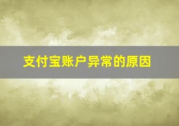 支付宝账户异常的原因