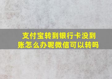 支付宝转到银行卡没到账怎么办呢微信可以转吗