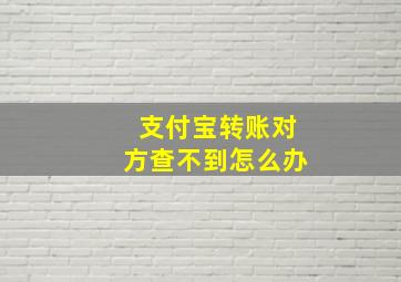 支付宝转账对方查不到怎么办