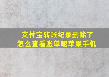 支付宝转账纪录删除了怎么查看账单呢苹果手机