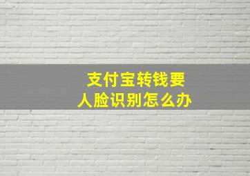 支付宝转钱要人脸识别怎么办