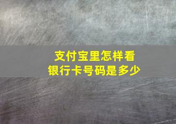 支付宝里怎样看银行卡号码是多少