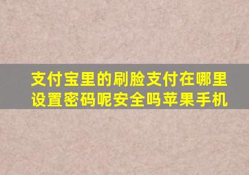 支付宝里的刷脸支付在哪里设置密码呢安全吗苹果手机